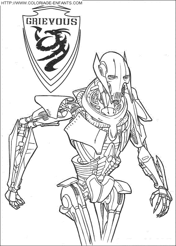 coloriage star wars grievous