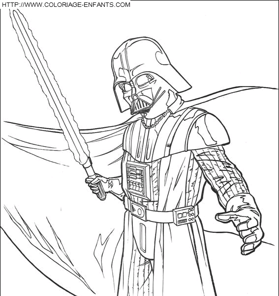 Coloriage Star Wars Jedi Dark Vador à Imprimer Et à Colorier