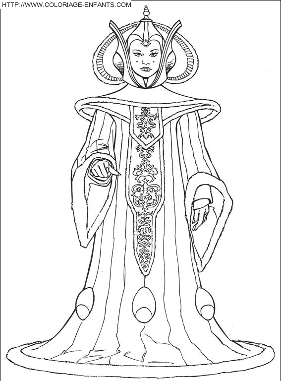 coloriage star wars la reine amidala