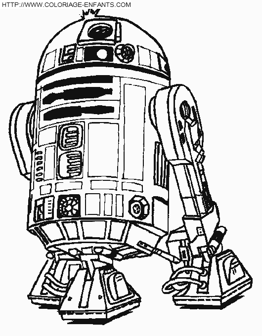 coloriage star wars le droide r2 d2