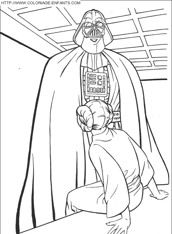 coloriage star wars leila prisonniere de dark vador