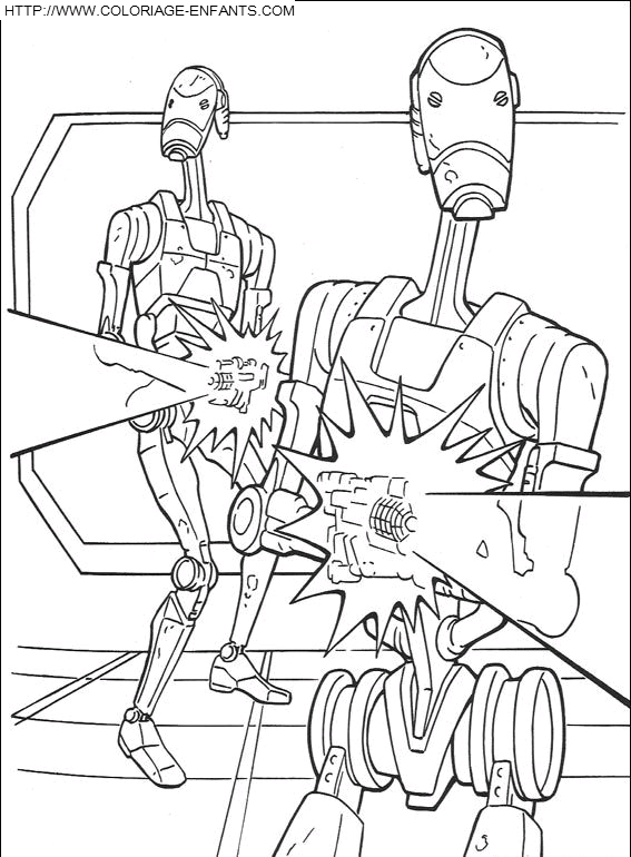 coloriage star wars les droides de combat