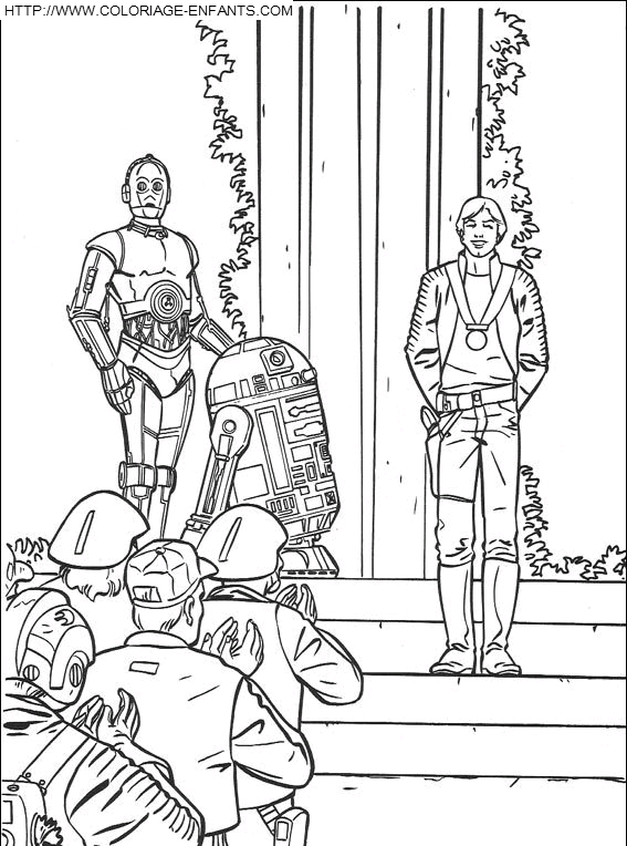 coloriage star wars luke skywalker recompense