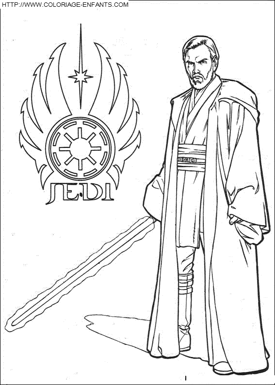 coloriage star wars maitre jedi