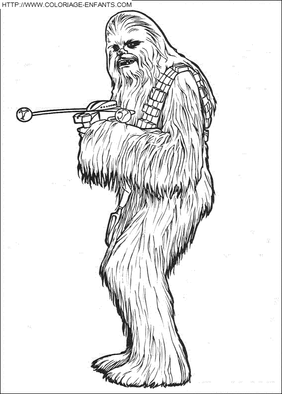 coloriage star wars portrait de chewbacca