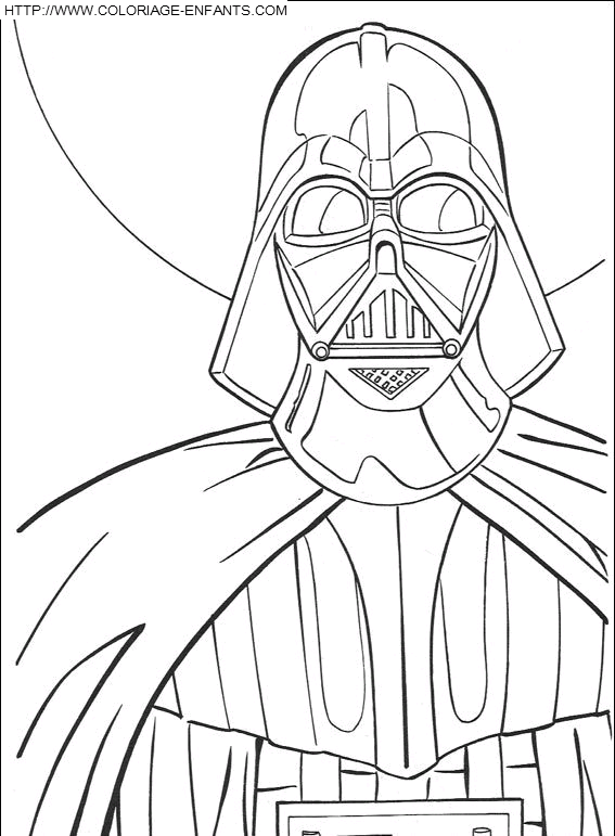 coloriage star wars portrait de dark vador