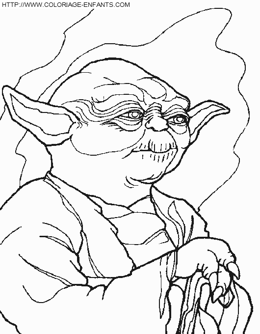 coloriage star wars yoda