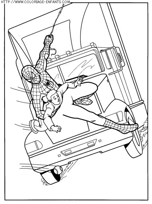 coloriage super heros spiderman