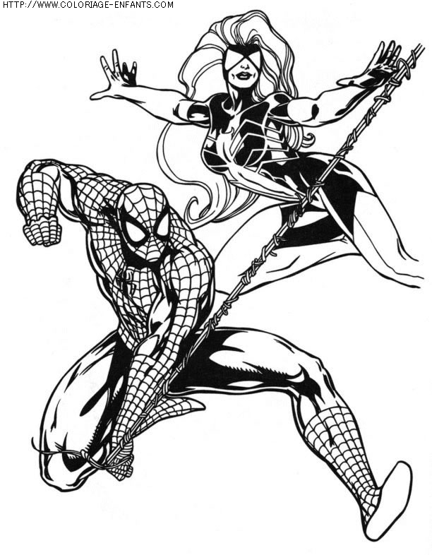 coloriage super heros spiderman