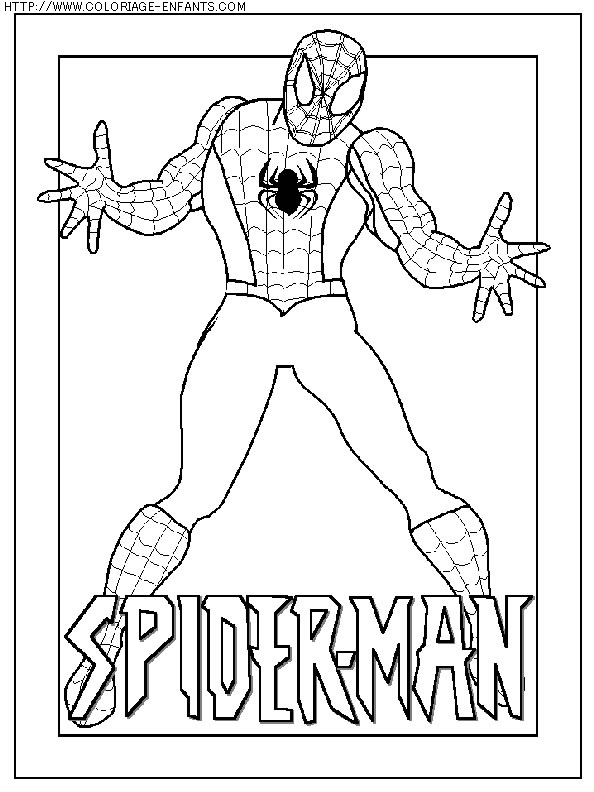 coloriage super heros spiderman