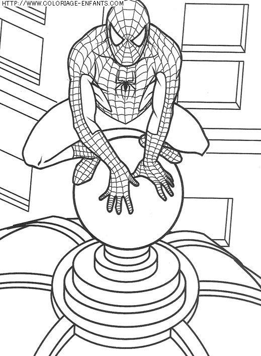 coloriage super heros spiderman