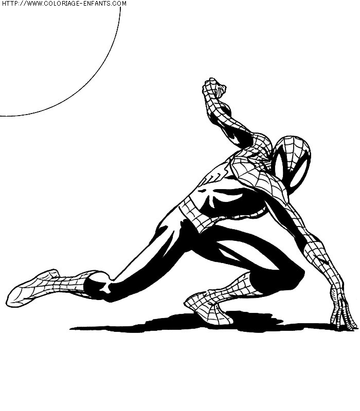 coloriage super heros spiderman