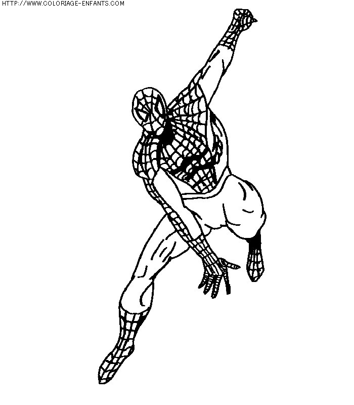 coloriage super heros spiderman