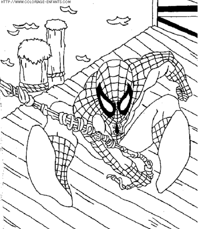 coloriage super heros spiderman