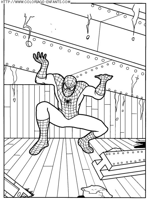 coloriage super heros spiderman