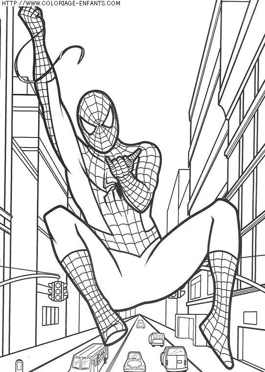 coloriage super heros spiderman