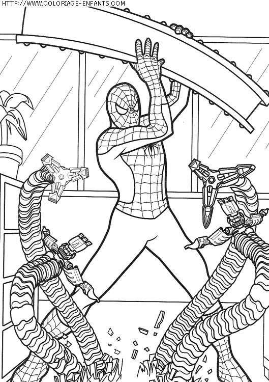 coloriage super heros spiderman