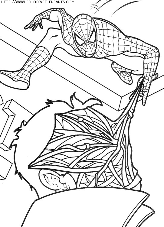 coloriage super heros spiderman