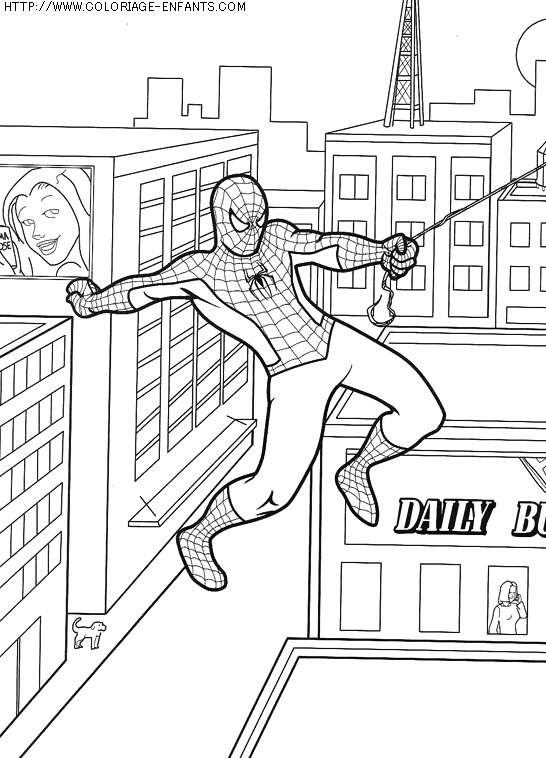 coloriage super heros spiderman