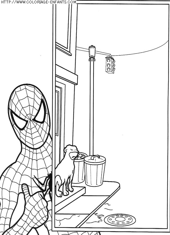 coloriage super heros spiderman