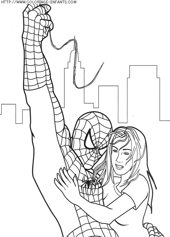 coloriage super heros spiderman