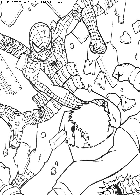 coloriage super heros spiderman