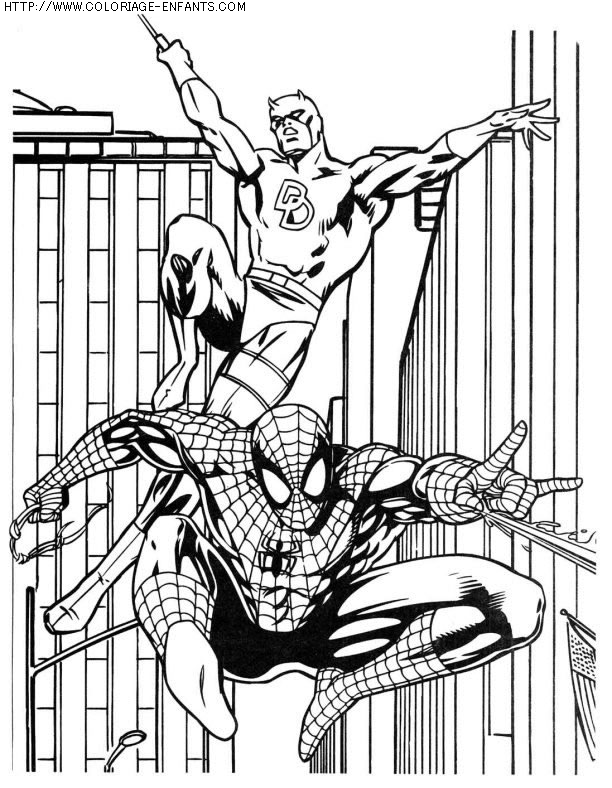 coloriage super heros spiderman