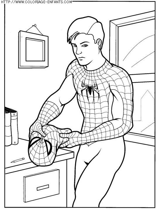 coloriage super heros spiderman