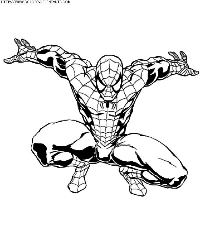 coloriage super heros spiderman