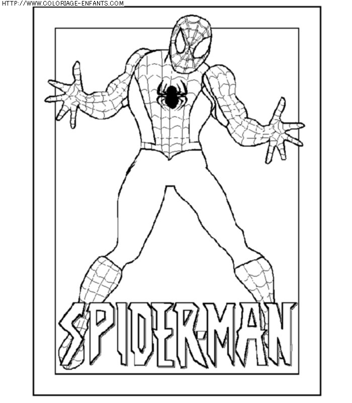 coloriage super heros spiderman