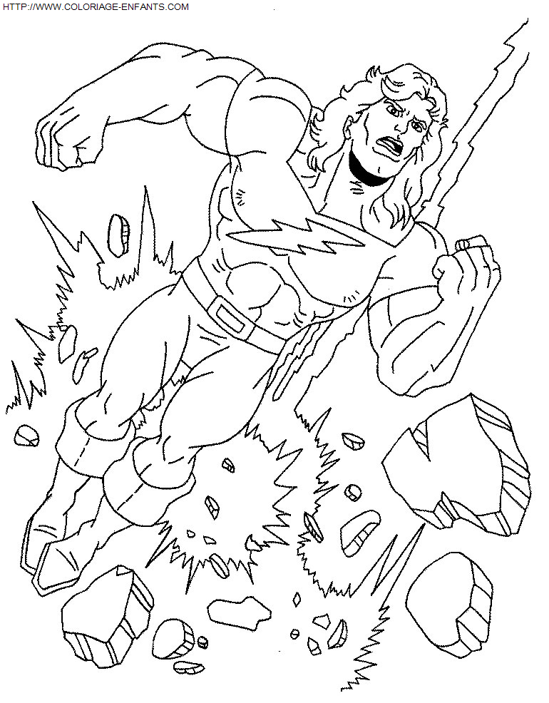 coloriage Superheros Hulk