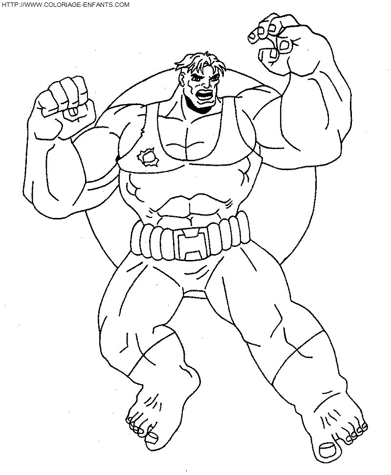 coloriage Superheros Hulk