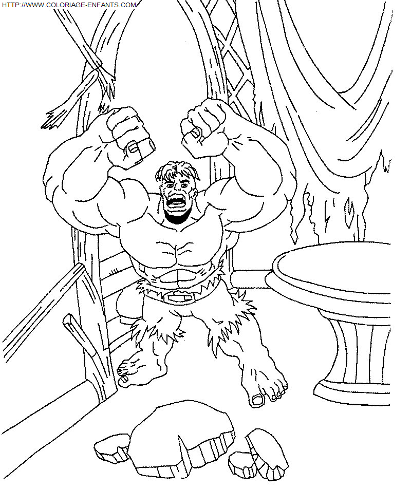 coloriage Superheros Hulk