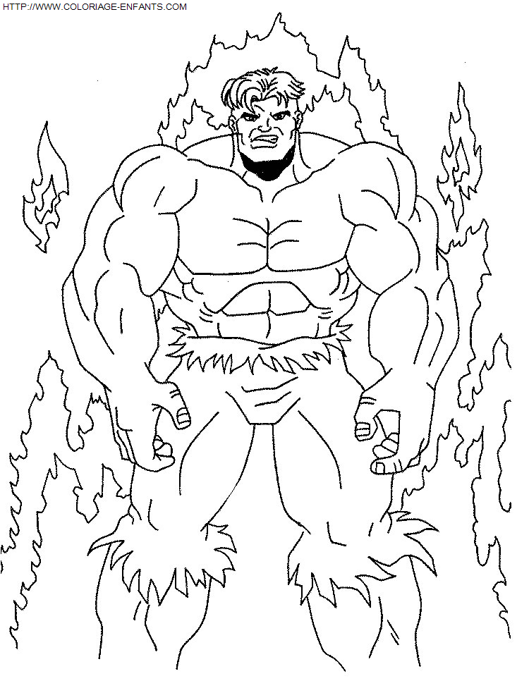 coloriage Superheros Hulk