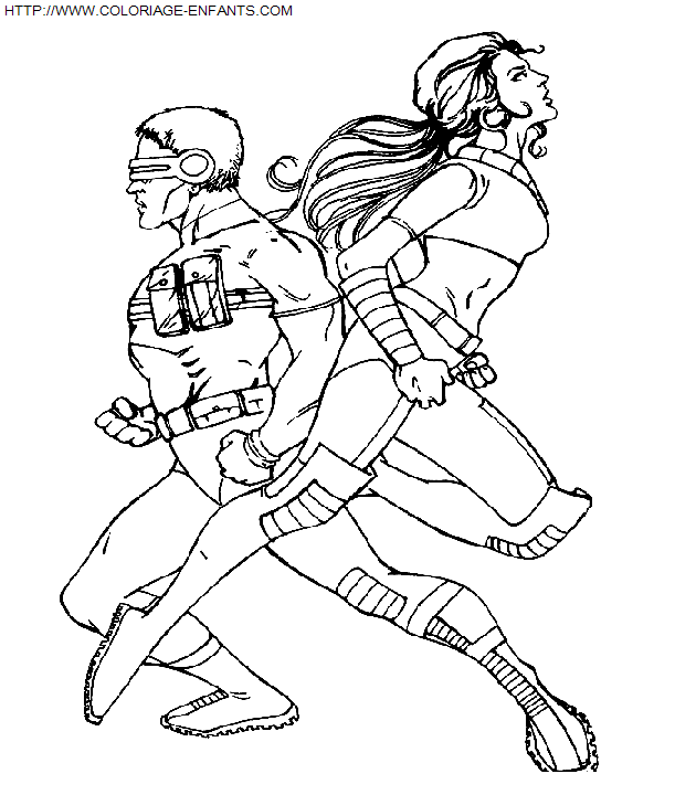 coloriage Superheros Xmen