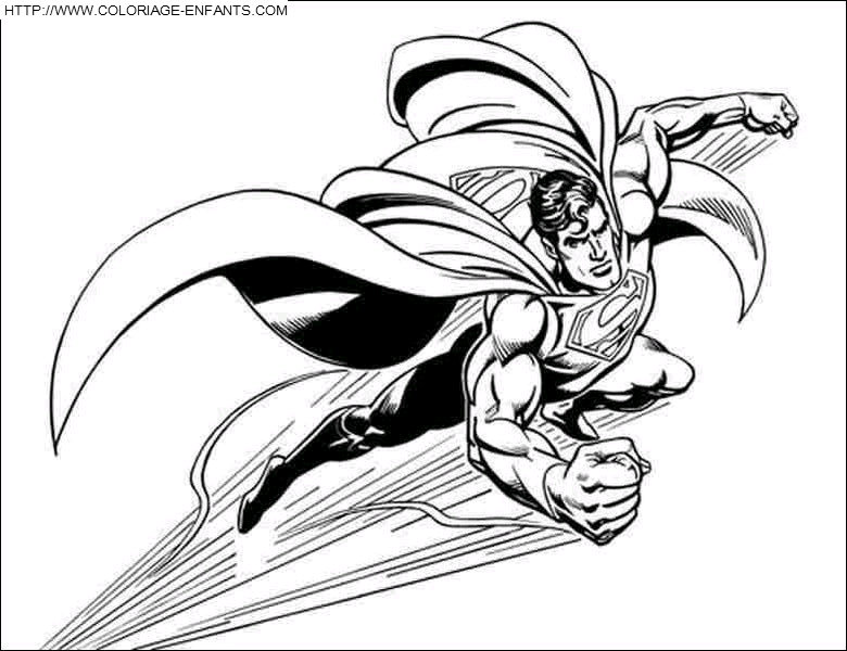 coloriage superman a la recherche des mechants