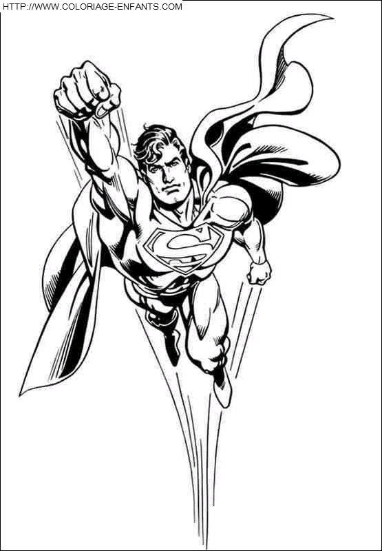 coloriage superman arrivant