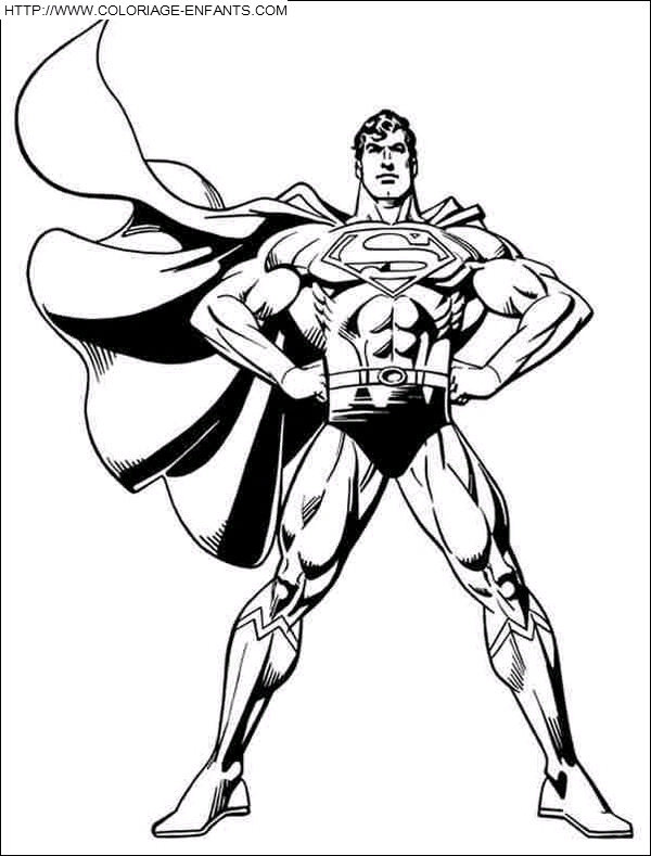 coloriage superman vainqueur