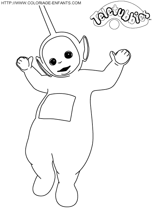 coloriage teletubbies dipsy saute