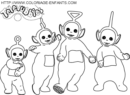 coloriage teletubbies la bande