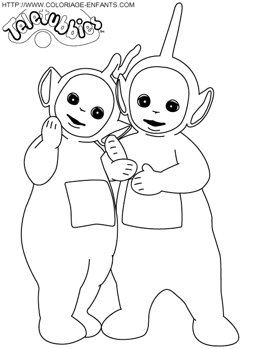 coloriage teletubbies lala et dipsy ensemble