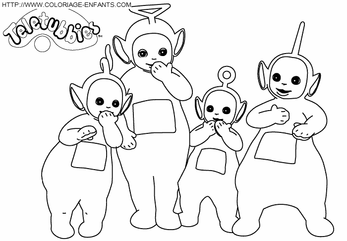 coloriage teletubbies rigolent