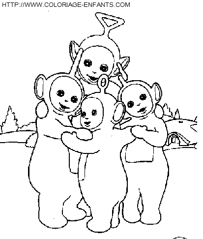 coloriage teletubbies se consolent