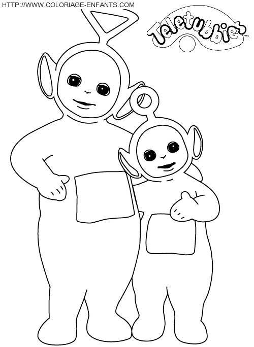 Coloriage teletubbies tinky winky et po à imprimer et à colorier