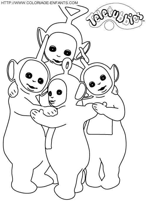 coloriage teletubbies toujours ensemble