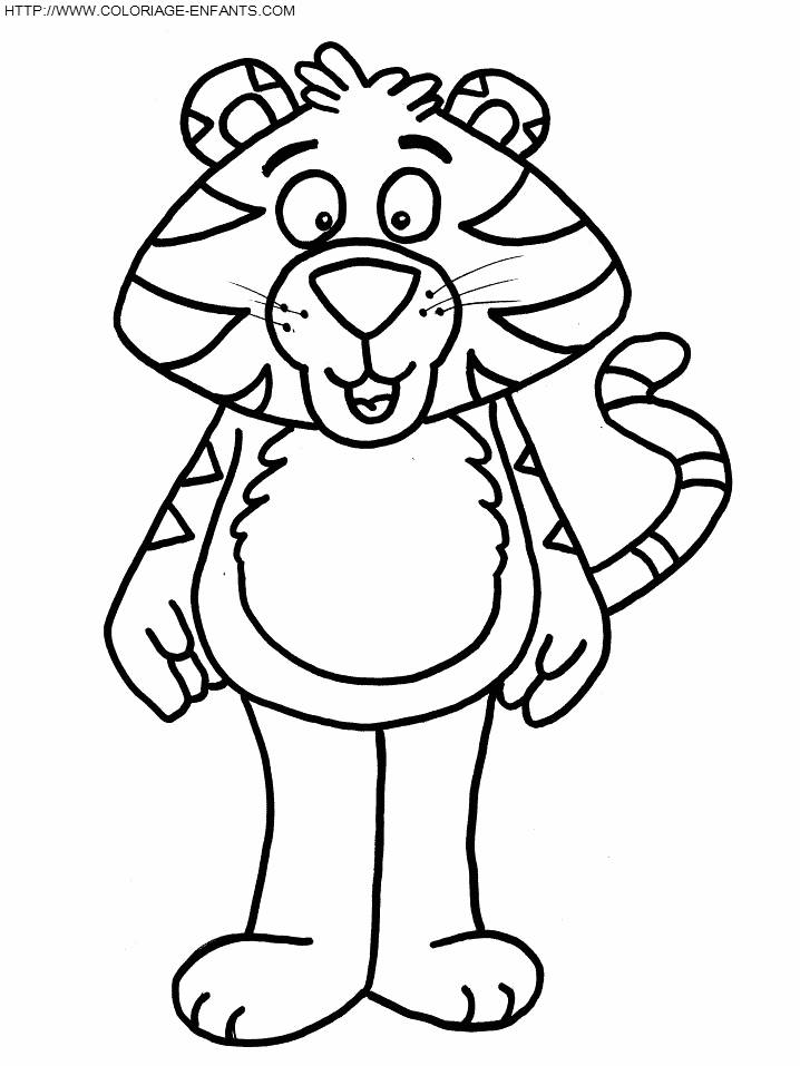 coloriage tigre 2e dessin enfant