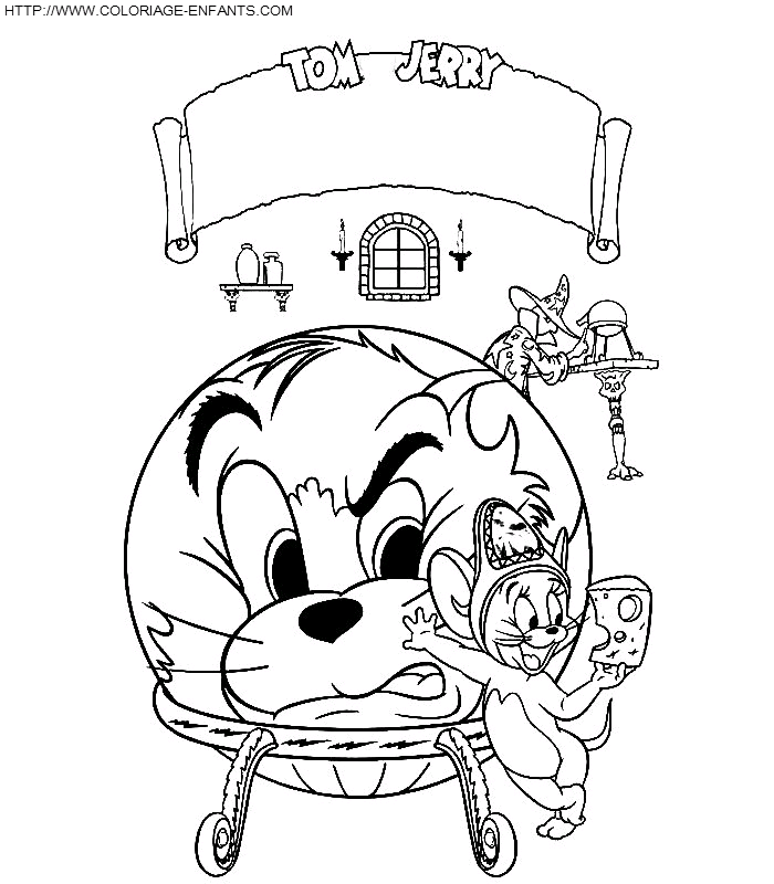 coloriage tom et jerry magiciens