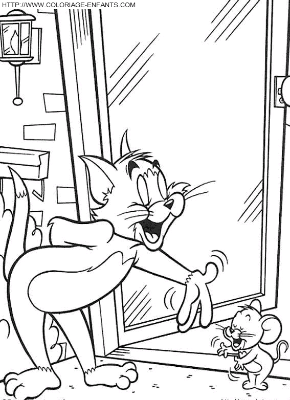 coloriage tom et jerry se saluent