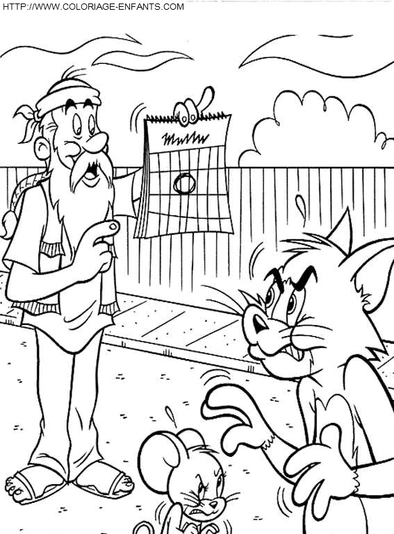 coloriage tom et jerry sont rappeles a l ordre