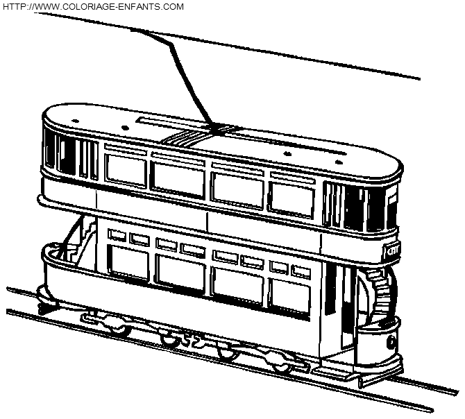 coloriage train double tramway